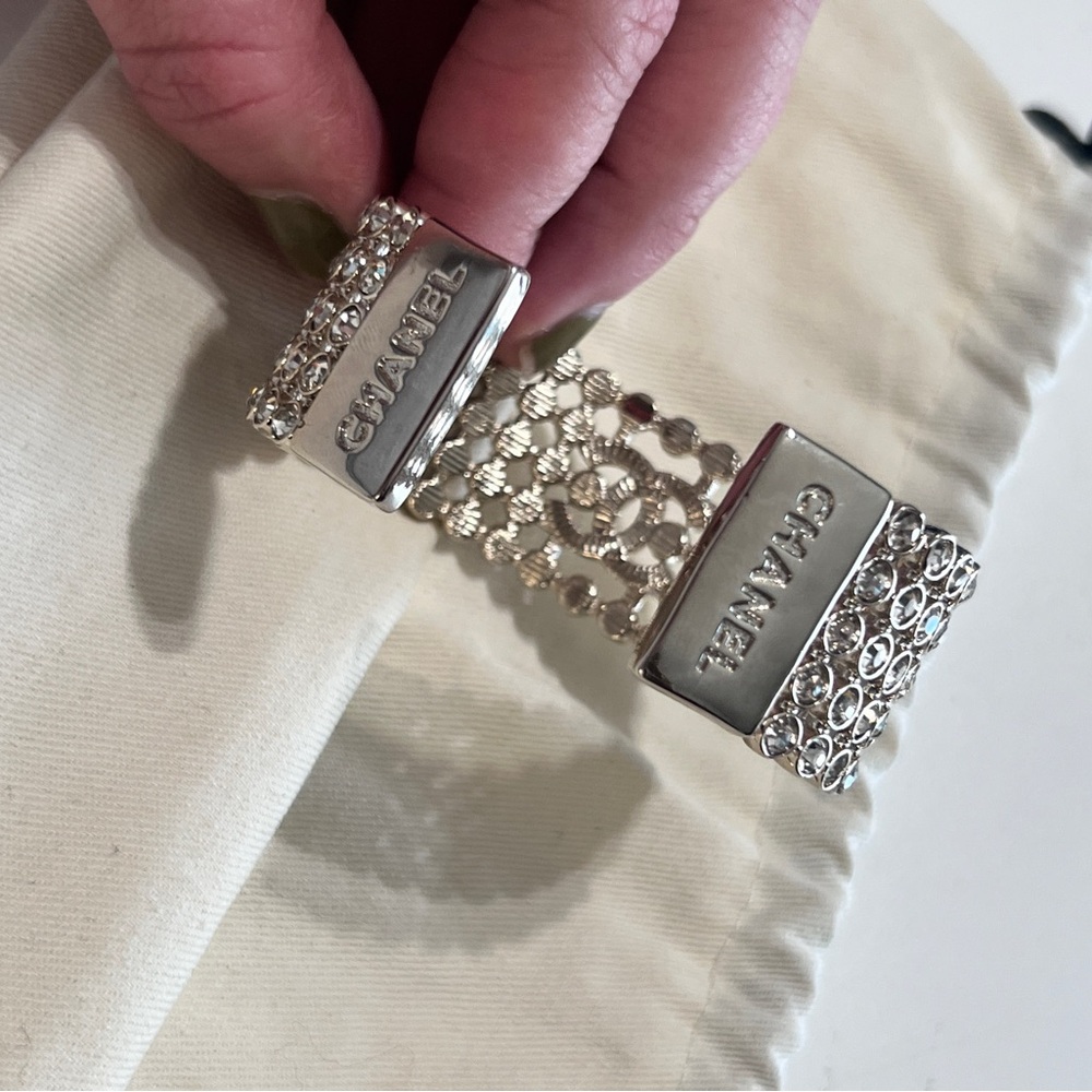 Cuff Silver Adjustable Silver Crystal Bracelet - image 6